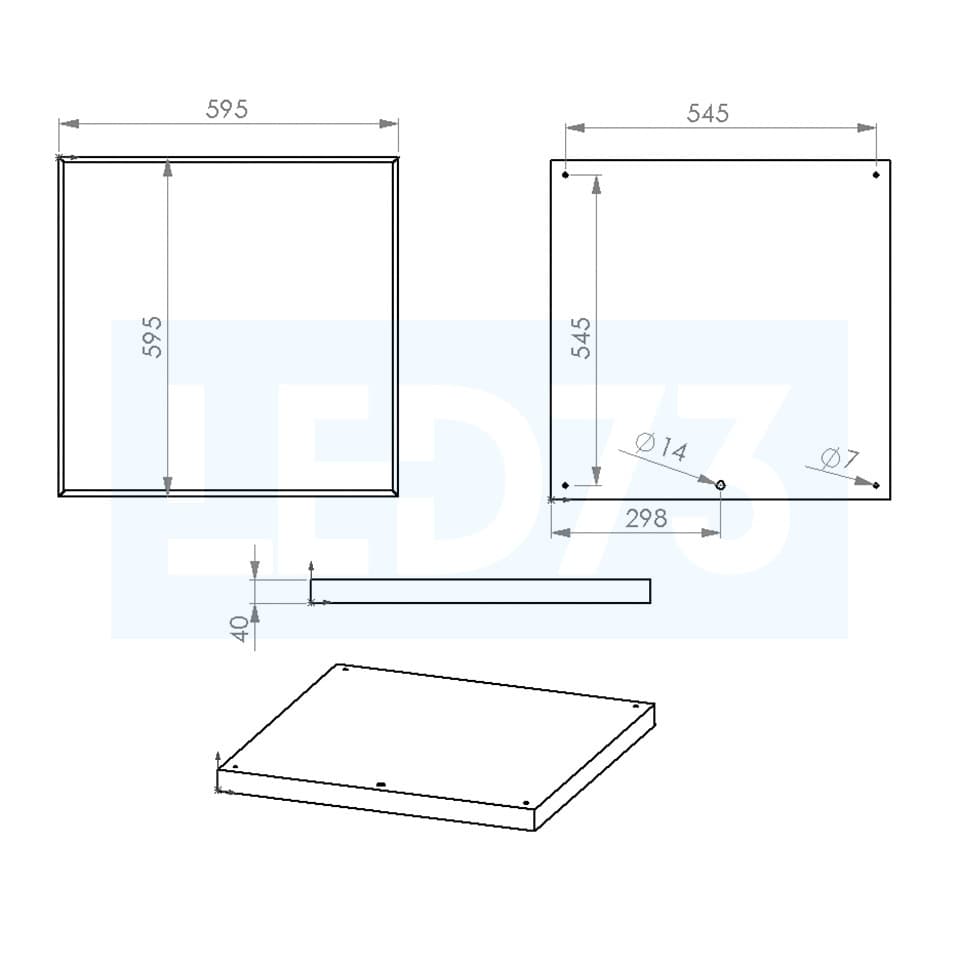 Светильник светодиодный Армстронг 15Вт 595х595х40мм