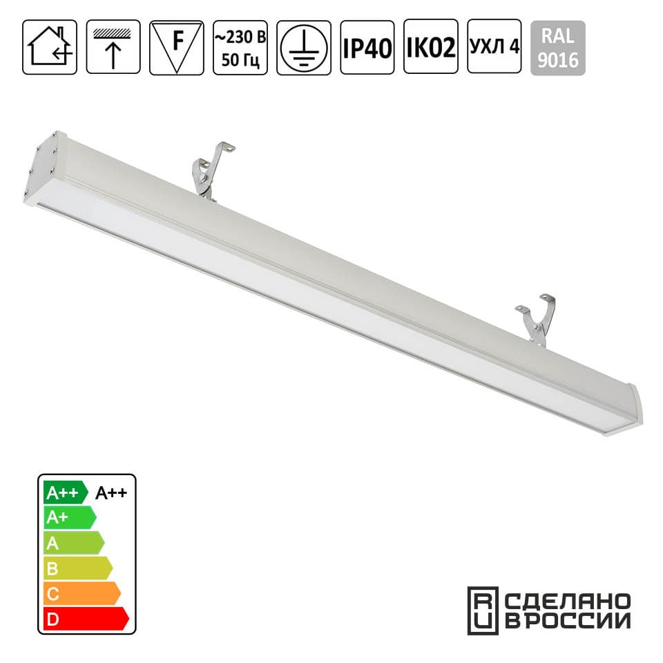 Светильник светодиодный Линейный 36Вт 1000х77х73мм IP65
