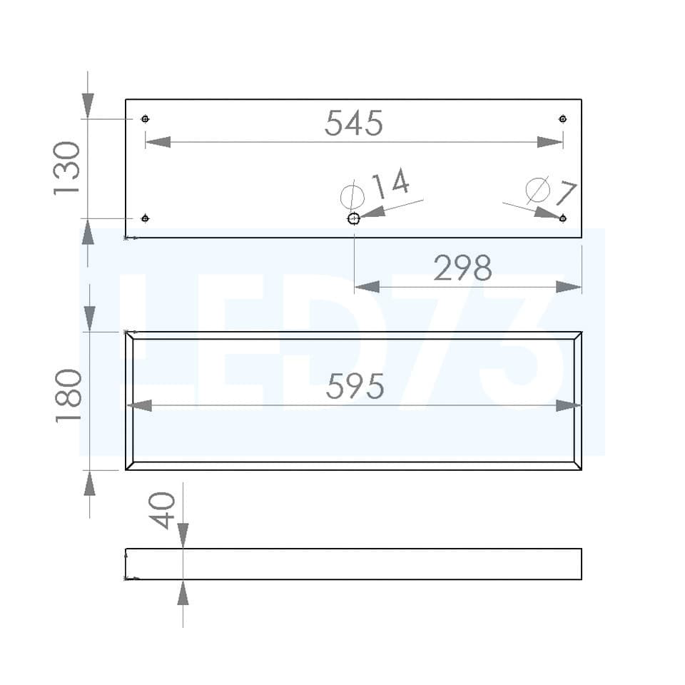 Светильник светодиодный ЛПО-Мини 28Вт 595х180х40мм