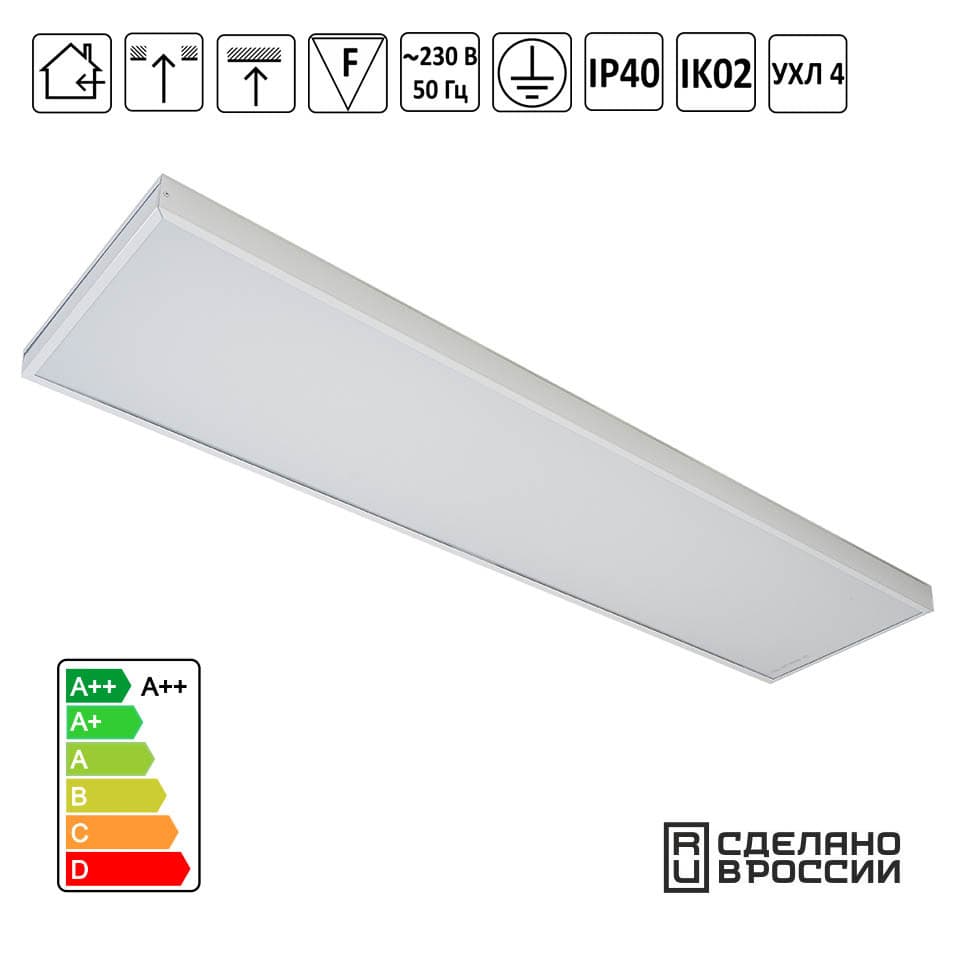 Светильник светодиодный ДПО 50Вт 1195х295х40мм